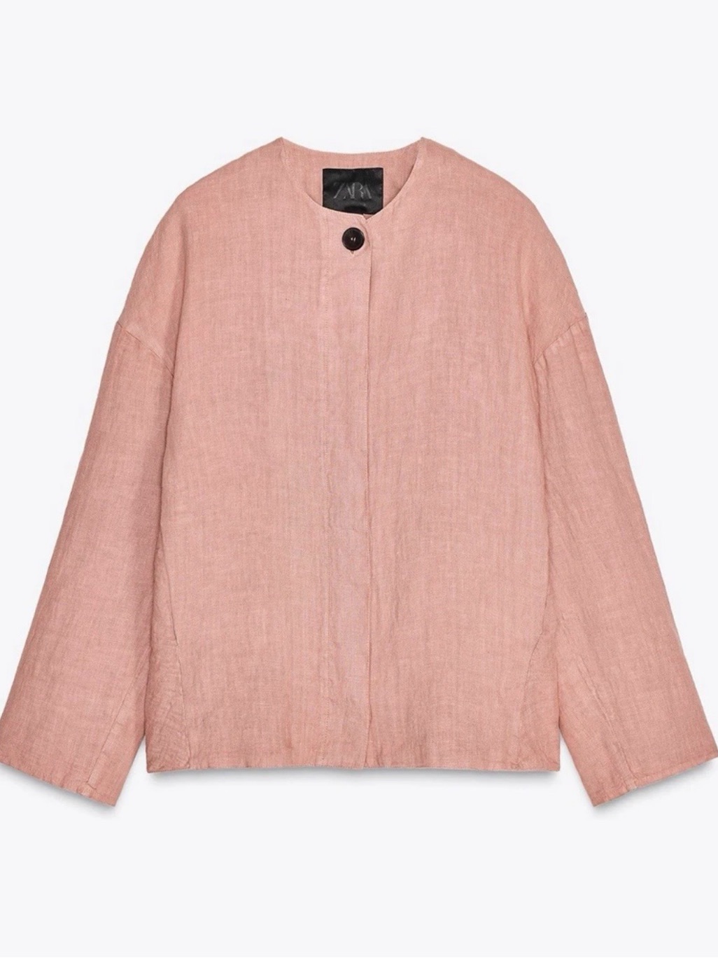 Zara Dusty Rose 100% Linen Bomberjacket